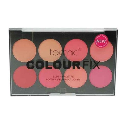 پالت رژگونه تکنیک Technic مدل کالر فیکس Color Fix جعبه مخدوش | مات، پیگمنت فشرده